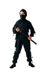 Ninja costume includes shirt with hood, pants, sash &amp; scarf.