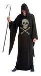 Warlock-Glow In Dark Skull costume includes hooded robe with glow in dark skull and bobes print.