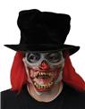 <span id="lblDescription">This creepy clown is all smiles!  Now Thats 
Funny!  This latex clown mask has superb detail.  The face is painted 
white and has a bright red nose, with a huge evil smile that exposes a 
movable mouth full of jagged teeth. The mask has an attached black 
oversized hat and bright red hair.  There are 2 attached elastic straps 
to allow a comfortable fit.  If you were not afraid of clowns before you
 will be after seeing this one.</span>