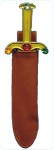 Jeweled Dagger With Sheath - Sturdy plastic sword with jeweled handle and silver-gray blade. Includes simulated leather sheath with easy-hold belt loop.
