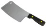 11 long plastic cleaver with brown handle.