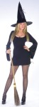 Witch Tied Up Adult Costume - Includes black bell sleeved mini dress with lace up side and hat with lace up detailing.
